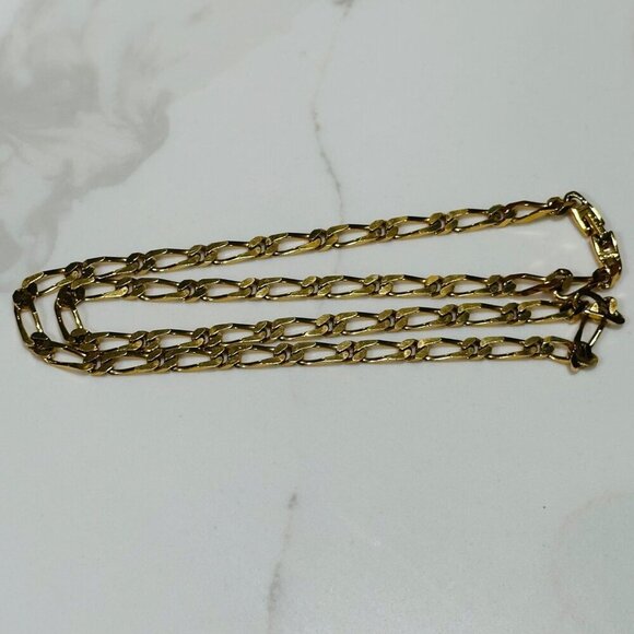Vintage 1970s Signed Monet Gold-Tone Figaro Chain Necklace - Picture 7 of 12